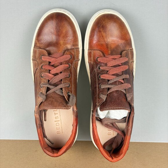 Bed Stu Azeli Leather Sneakers Womens 7 Brown Rust Low Top Lace Up Casual - Picture 4 of 9
